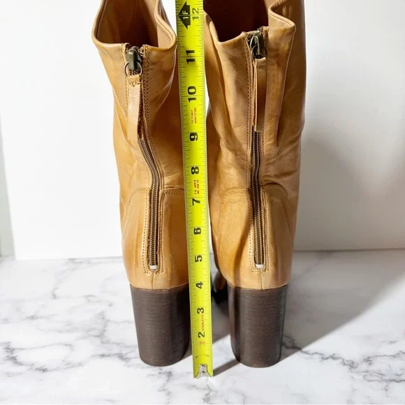 Free People Elle Block Heel Boot Size EU 41 Tan - Picture 15 of 16